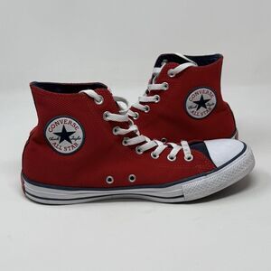 Converse Chuck Taylor All Star High Sneakers Mens 9 Red Blue Mesh Retro Shoes